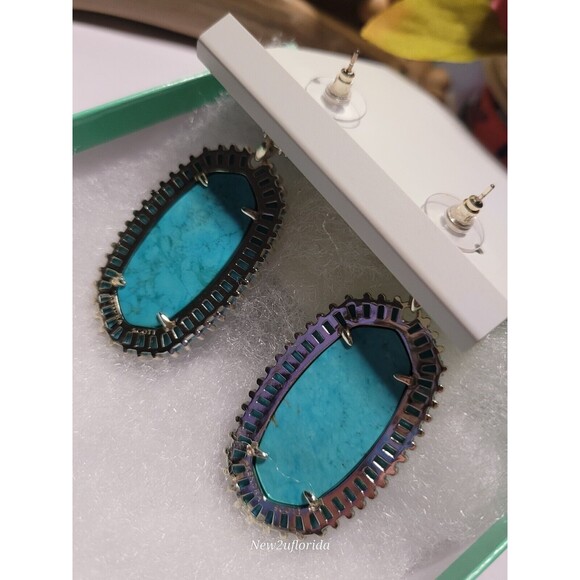 Vintage Kendra Scott Kaki Earrings Turquoise - Picture 12 of 14